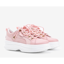Pink sneakers on a high Tifel sole 1