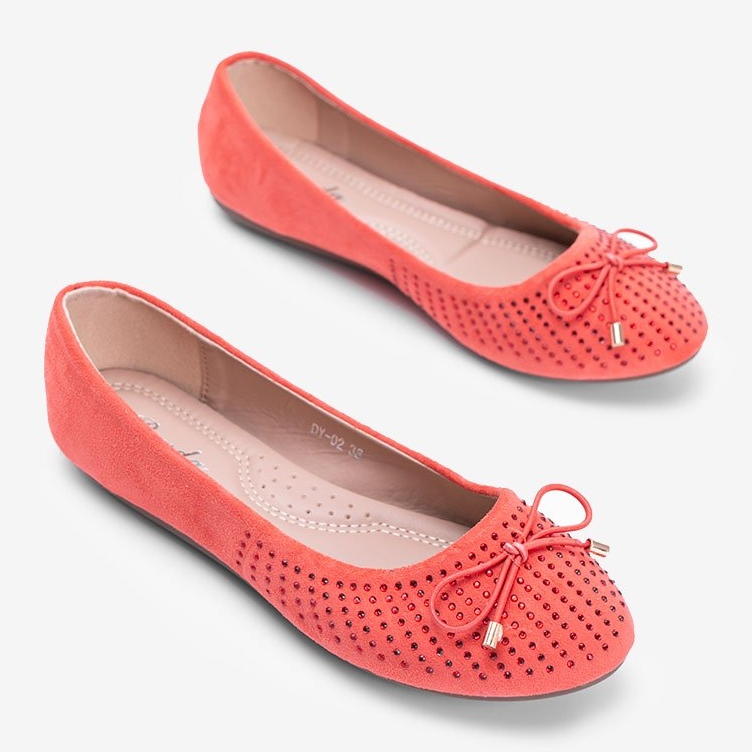 Orange ballerinas with a Larissa bow 1