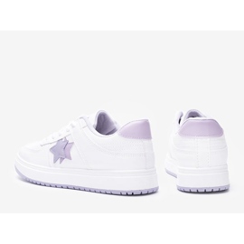 White and purple sneakers with Polja stars violet 1