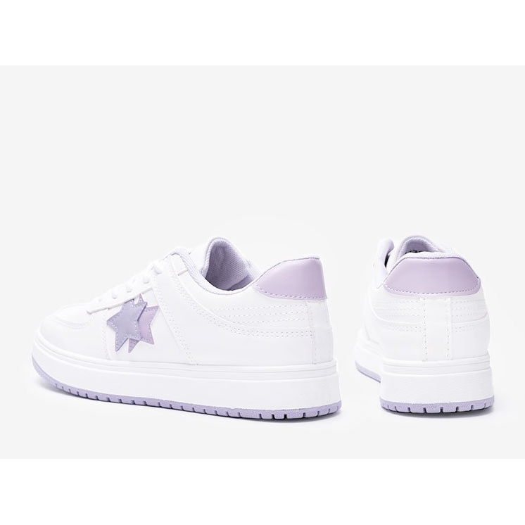 White and purple sneakers with Polja stars violet 1