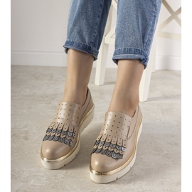 Slip-on silver shoes with GF-FD9 studs golden 1