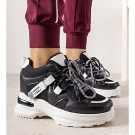 Black and white sneakers with One Chance double lacing 1