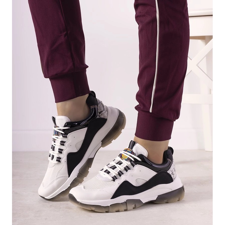 Black and white sneakers with ombre Laugh sole 1