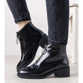 Black ankle boots with a Grunge zipper 1