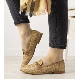 Camel loafers with a Leone buckle brown 1