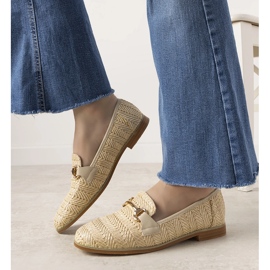 Beige braided loafers with a Leone buckle 1