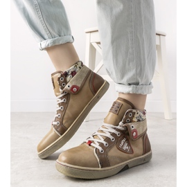 Women's beige ankle-high sneakers from Niente 1