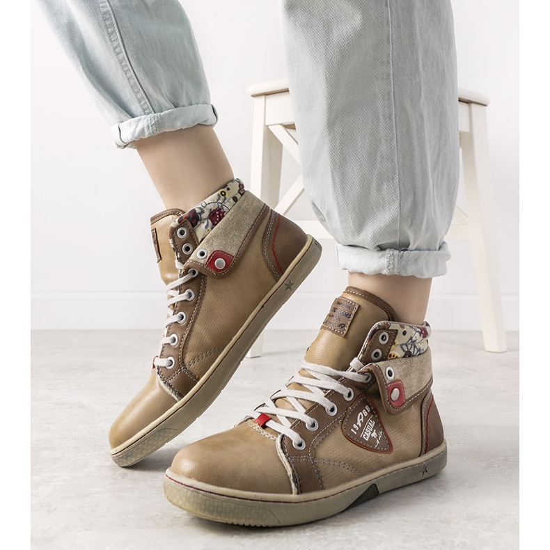 Women's beige ankle-high sneakers from Niente 1 Women's beige ankle-high sneakers from Niente 1