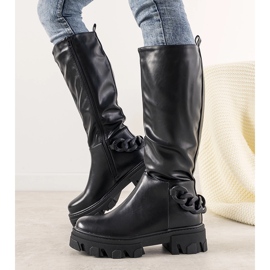 Black boots with a chain Conny 1