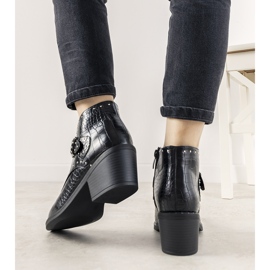 Black ankle boots with Montiana buckle 1