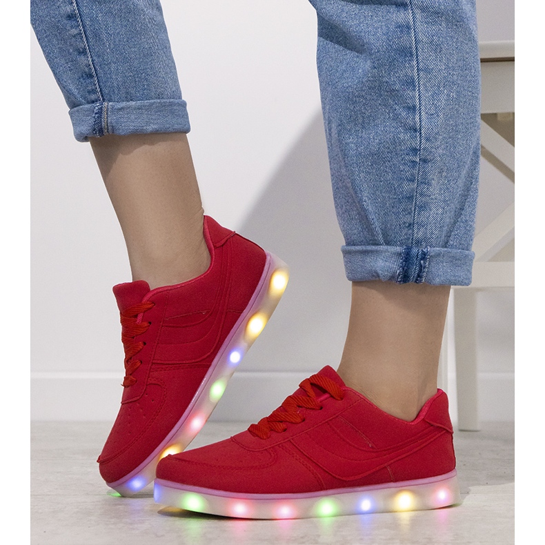 Thailand red sneakers with luminous sole 1