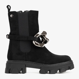 Black boots with a gold chain from Gareau 1