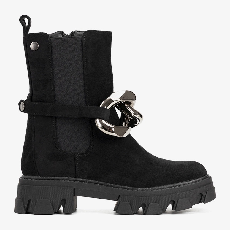 Black boots with a gold chain from Gareau 1