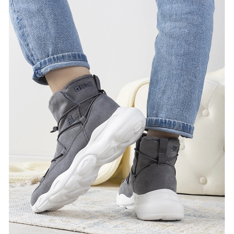 Gray stylish snow boots from Big Star for women Marrero grey 2