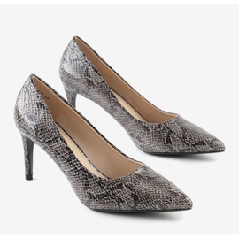 BM Black pumps in the Nickle snake skin pattern 1