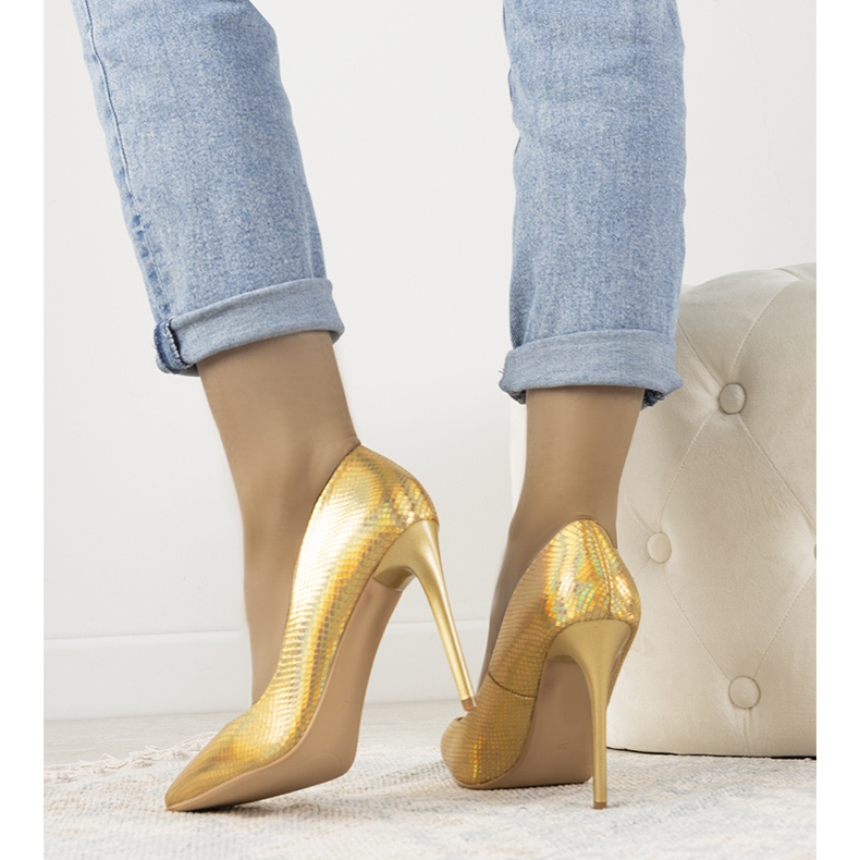 Audrey's gold iridescent heels golden 1