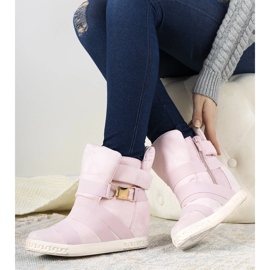 Pink wedge sneakers 1