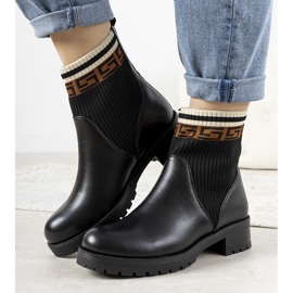 Black boots with a sock upper Tamez 1