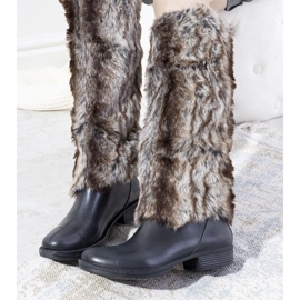Black rain boots with Melgar fur 1