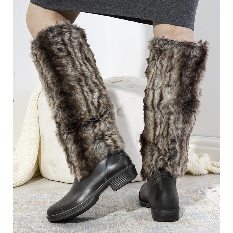 Gray rain boots with Melgar fur grey 1