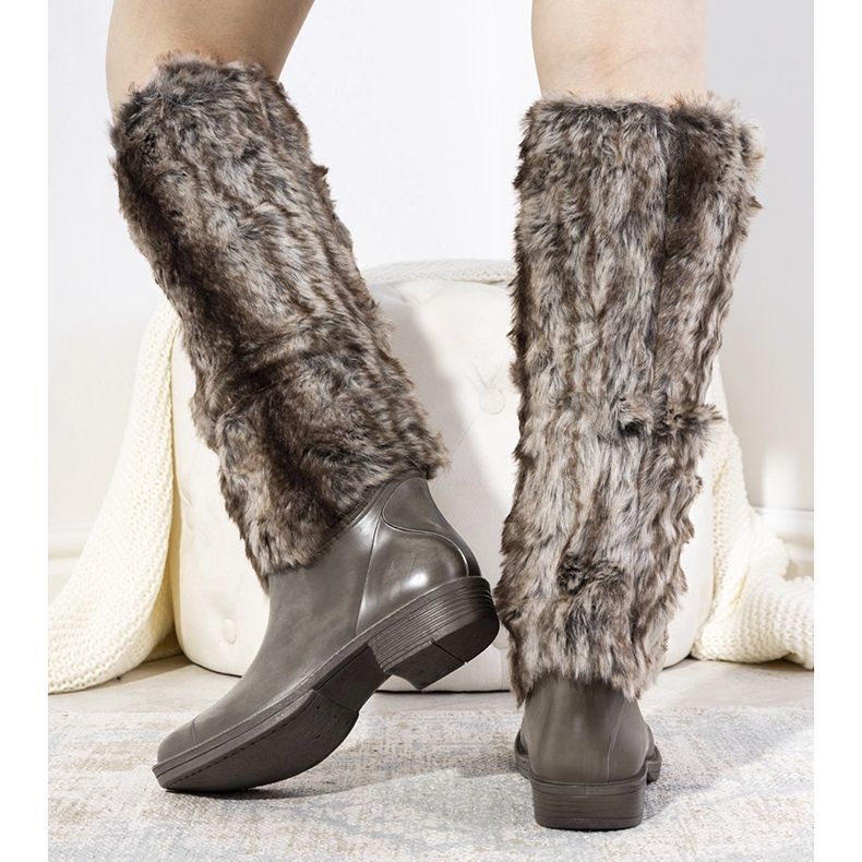 Beige rain boots with Melgar fur 1