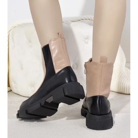 Black and pink boots on a thick Lynne sole beige 1