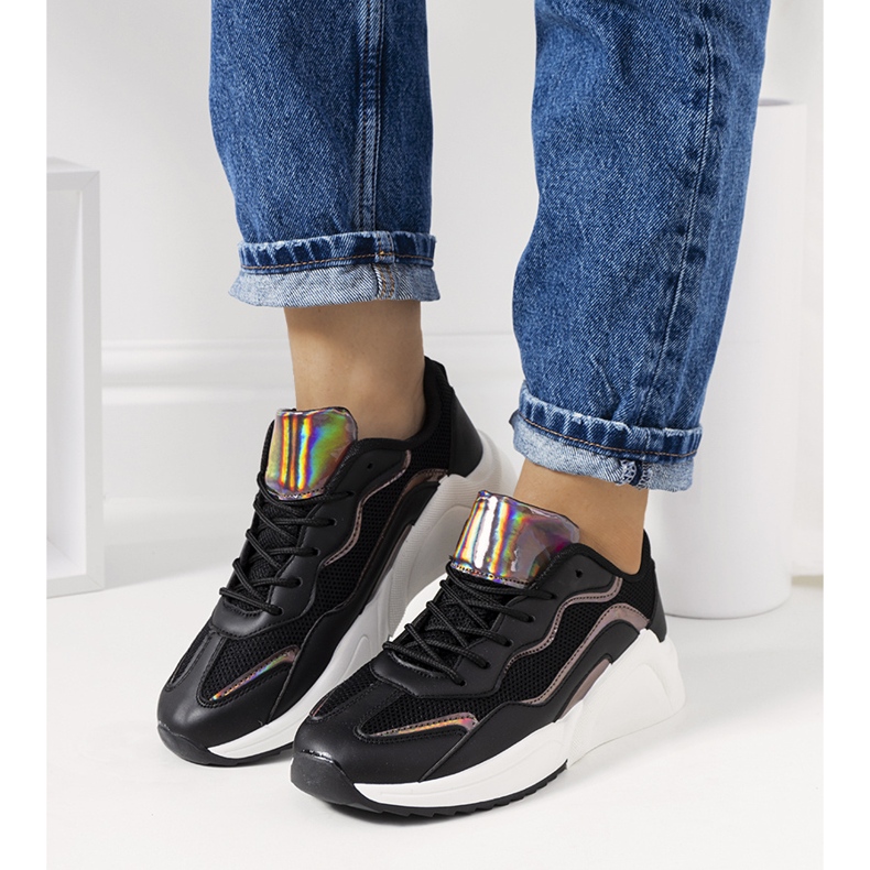 Black holographic Ingram sneakers silver 1