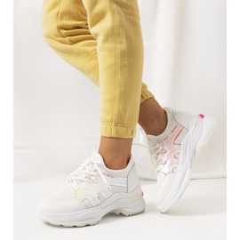Pink and white Bates sneakers 1