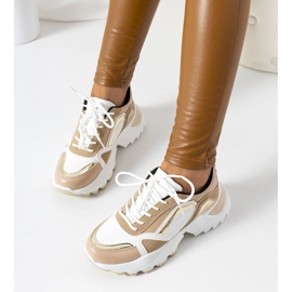 Gordani pink sneakers with metallic inserts beige 1