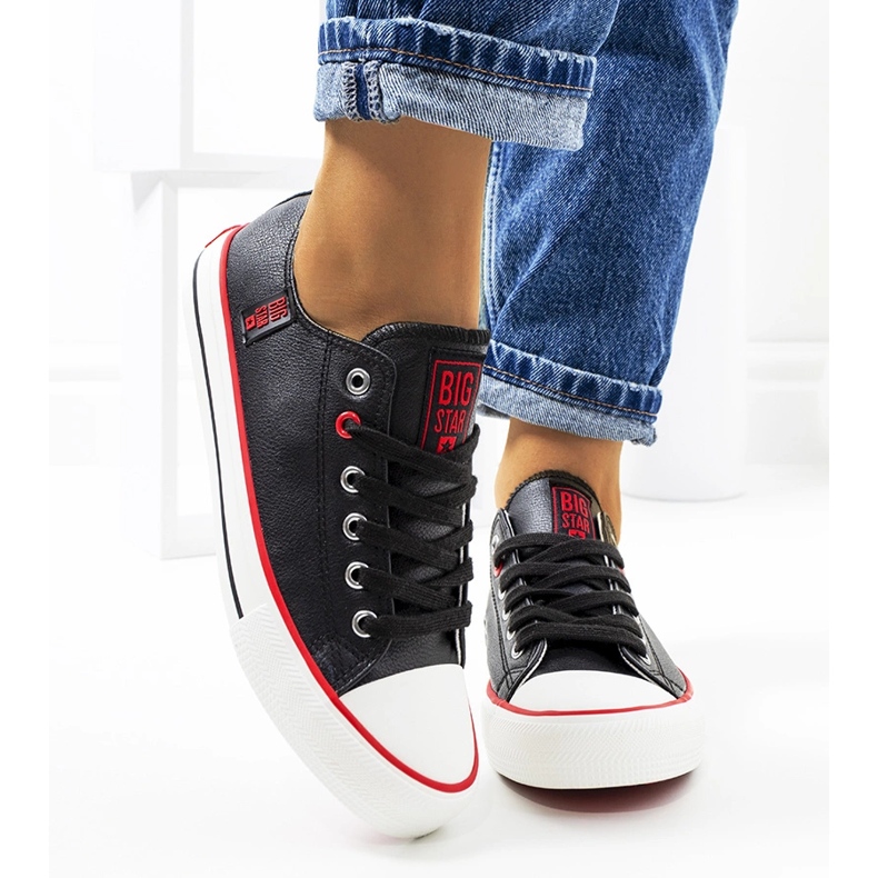 Black Big Star women's sneakers JJ274129 1 Black Big Star women's sneakers JJ274129 1