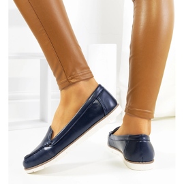 Women's navy blue moccasins from Montez 1 Women's navy blue moccasins from Montez 1