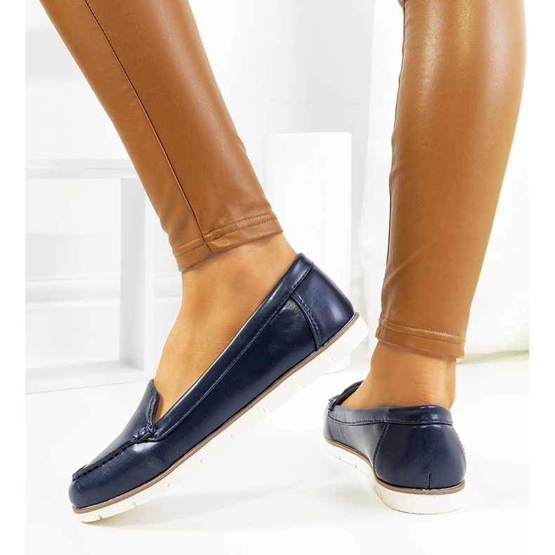 Women's navy blue moccasins from Montez 1 Women's navy blue moccasins from Montez 1