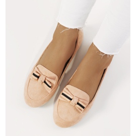 Lavinia pink loafers with a bow 1