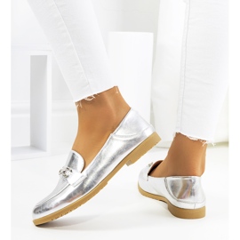 Silver Aniria flat heel loafers 1