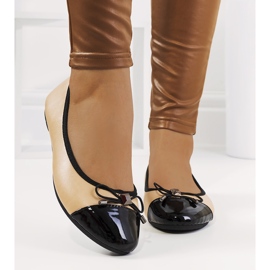 Ladies' beige Prieto ballerinas black 1