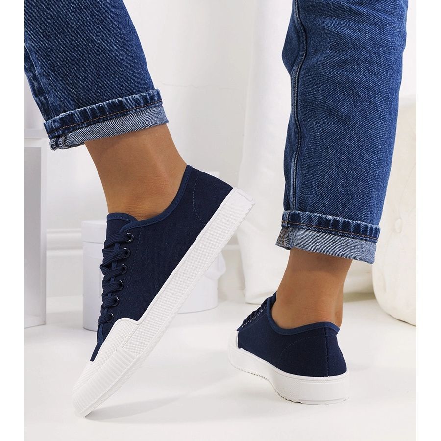 Womens navy discount canvas sneakers