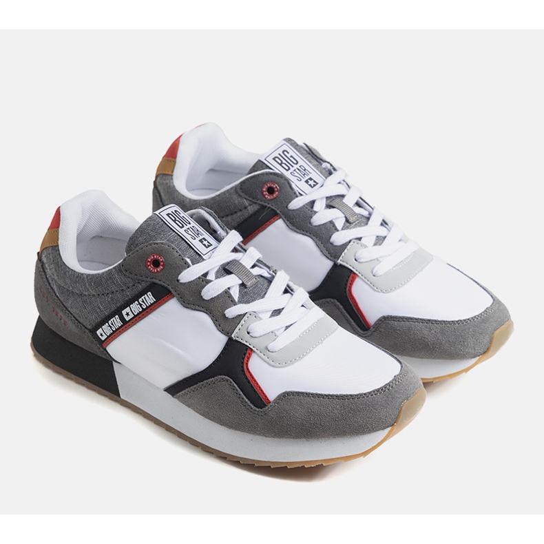 White and gray men's Big Star sneakers JJ174147 grey 1