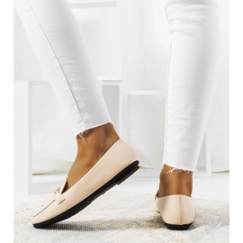 Beige moccasins with a square toe Milder 1