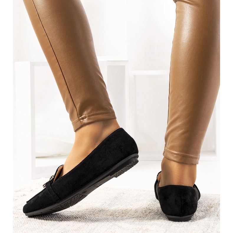 Black loafers with a square toe from Hattie 1