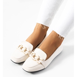 Beige moccasins with a square toe from Hattie 1