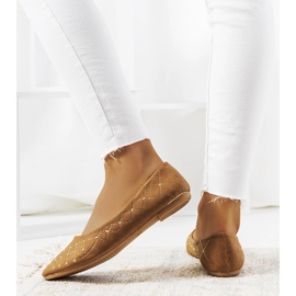 Kaila women's camel ballerinas brown 1