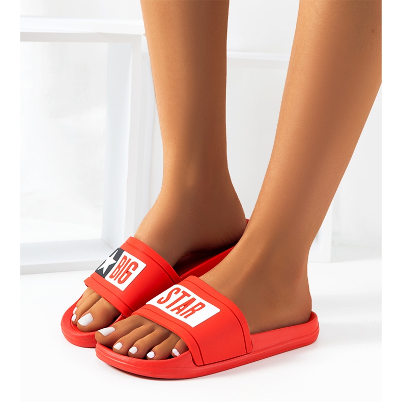 Red women's Big Star DD274A267 slippers 1