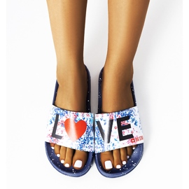 Navy blue slippers Love Big Star DD274A257 white multicolored 1 Navy blue slippers Love Big Star DD274A257 white multicolored 1
