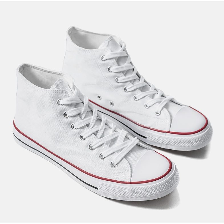 Rood white ankle sneakers 1