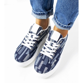 Navy blue sneakers with a high Tara sole 1 Navy blue sneakers with a high Tara sole 1