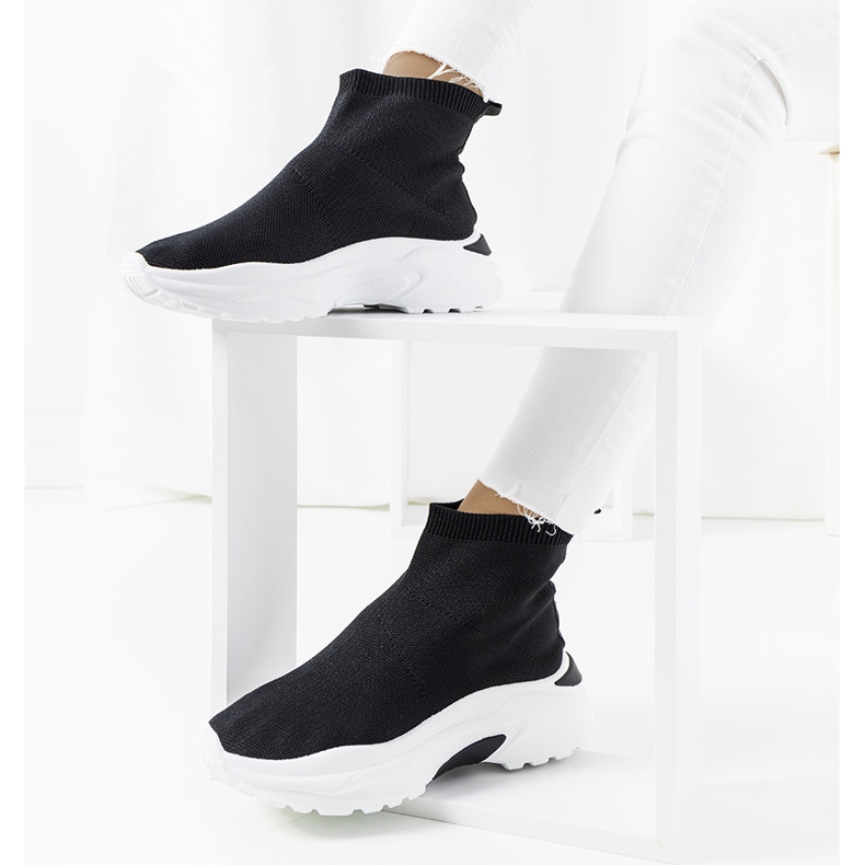 Black high-top sneakers 1