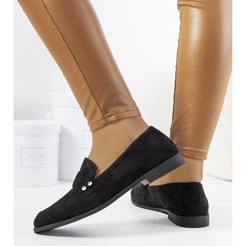 Black Fioretta loafers 1