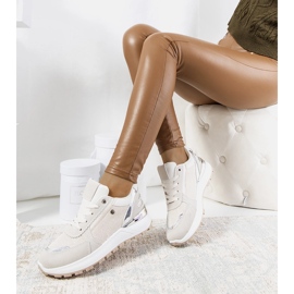 Beige shiny women's Onio sneakers 1
