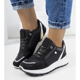 Black shiny women's Onio sneakers 1