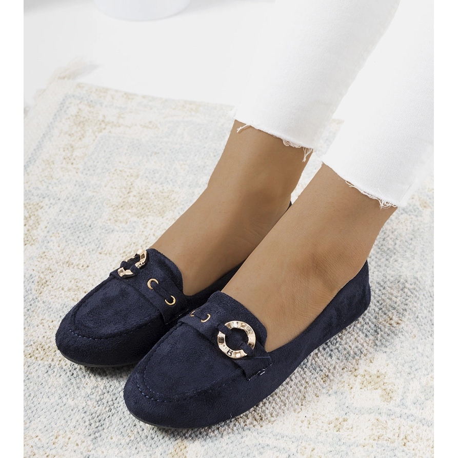 Women's navy blue loafers from Leila1